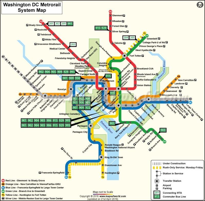 washington dc eléctrico mapa