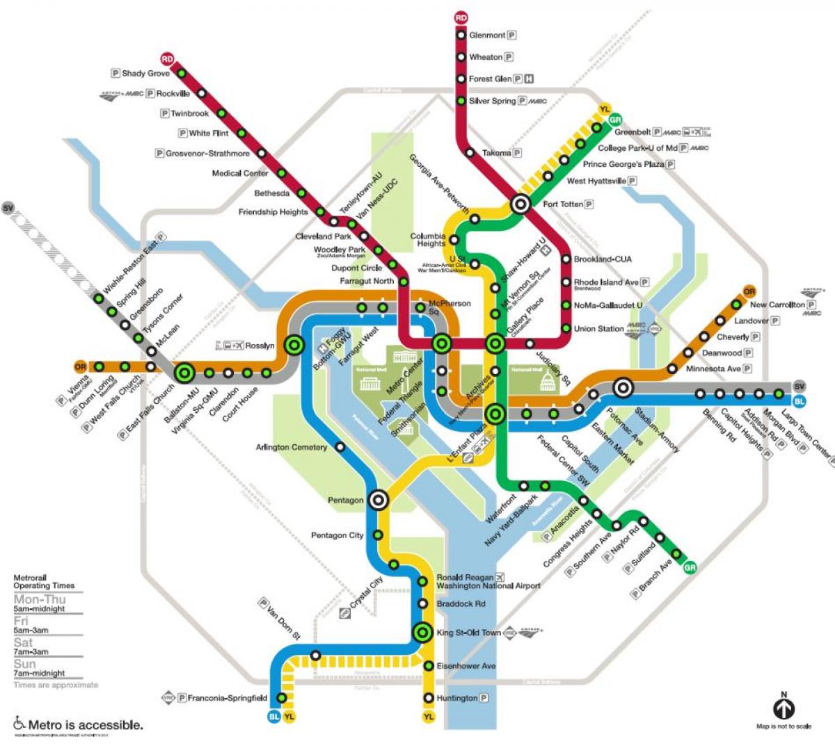 washington estação de metro mapa