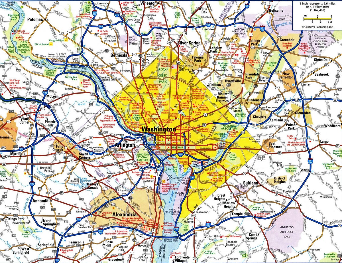 washington dc mapa