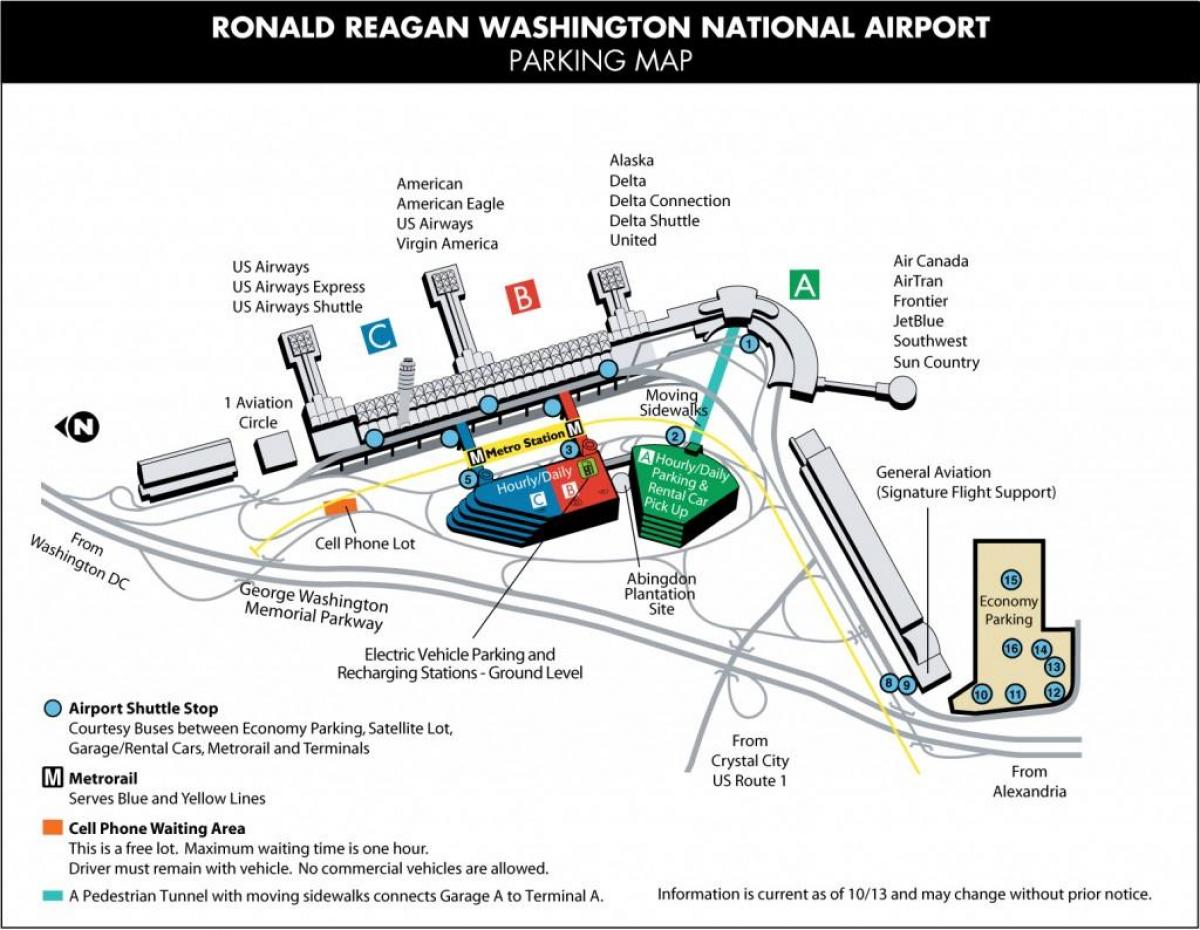 washington dca mapa do aeroporto