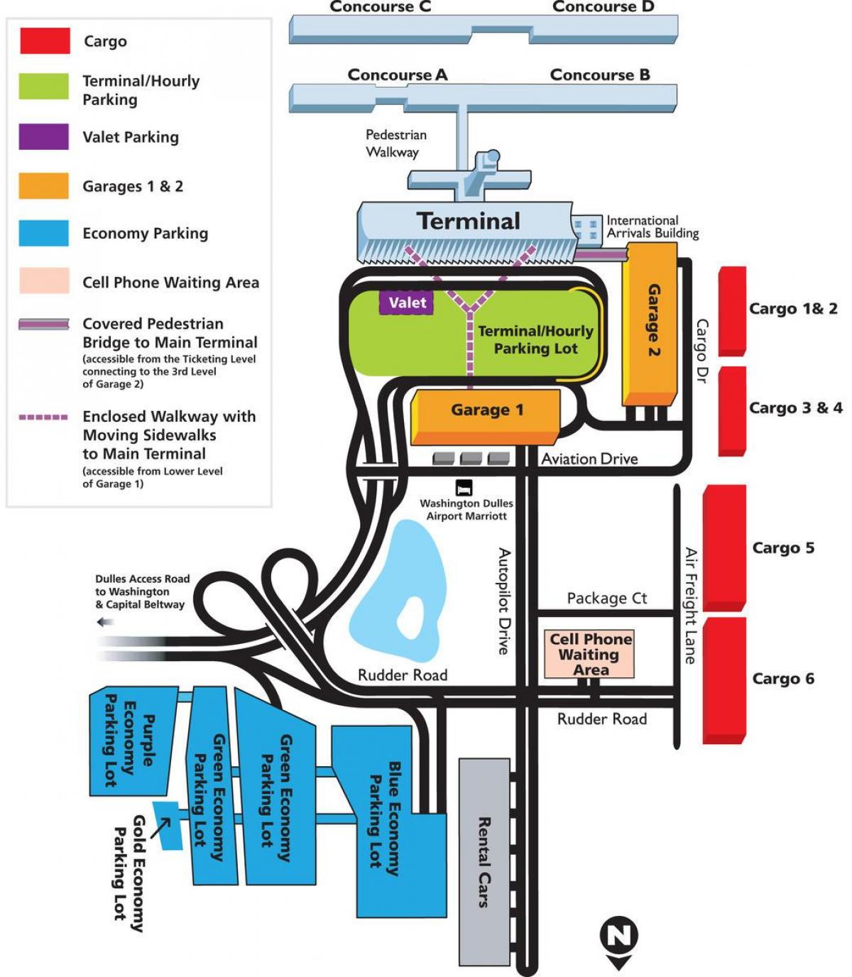 mapa de dulles airport area