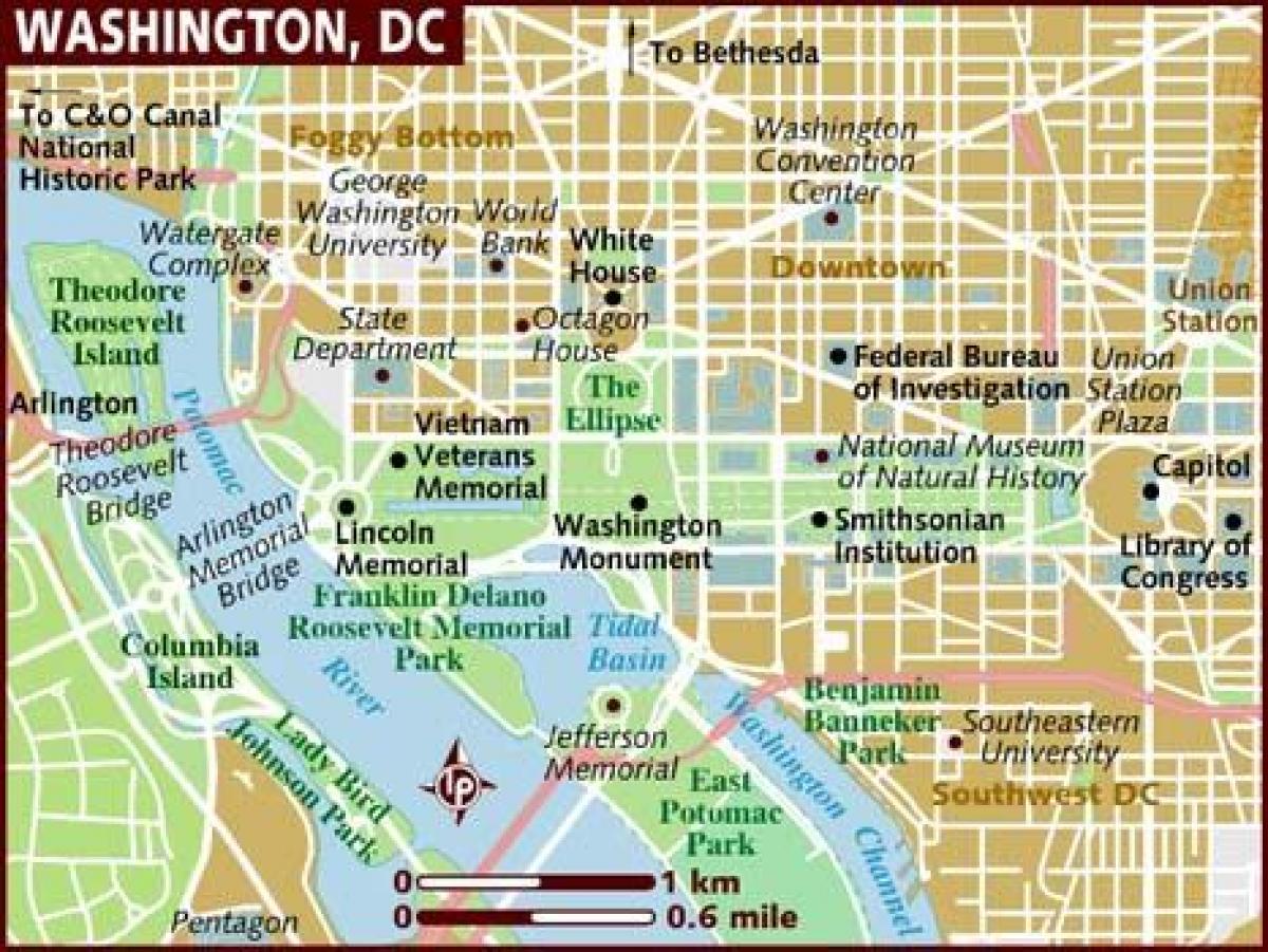 um mapa de washington dc