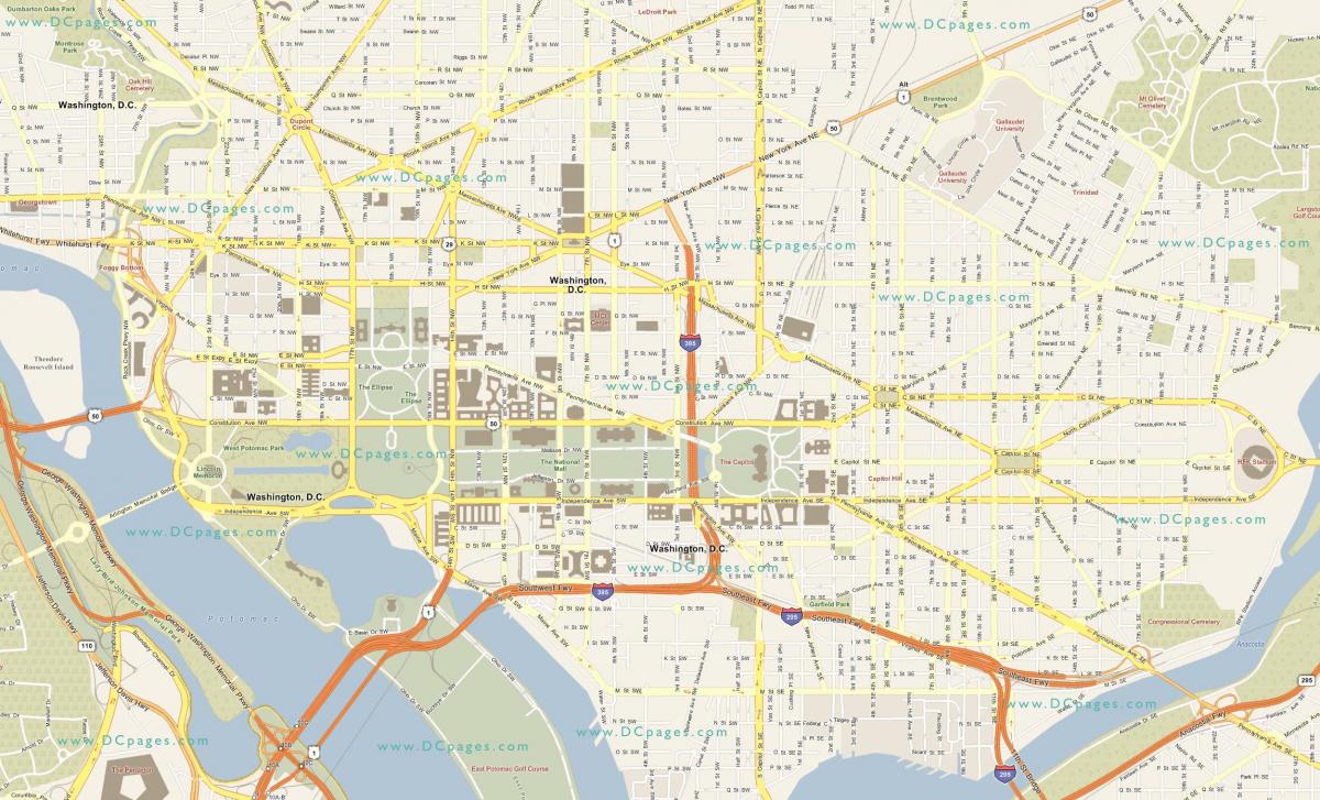 mapa detalhado de washington