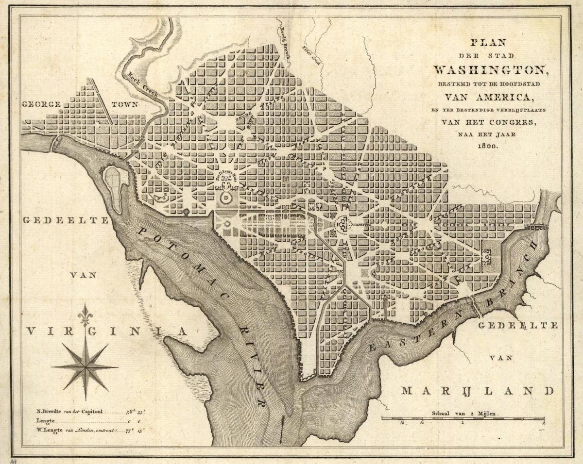 mapa da mapa histórico de washington dc