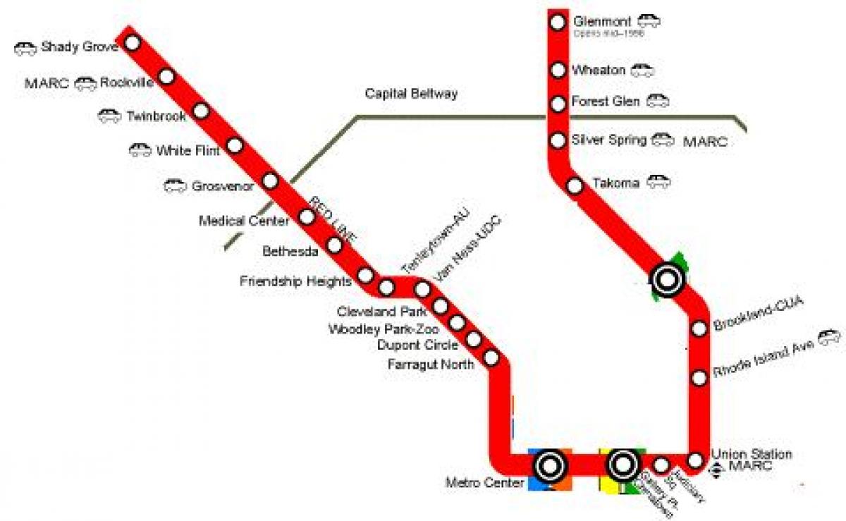 washington dc metro linha vermelha mapa