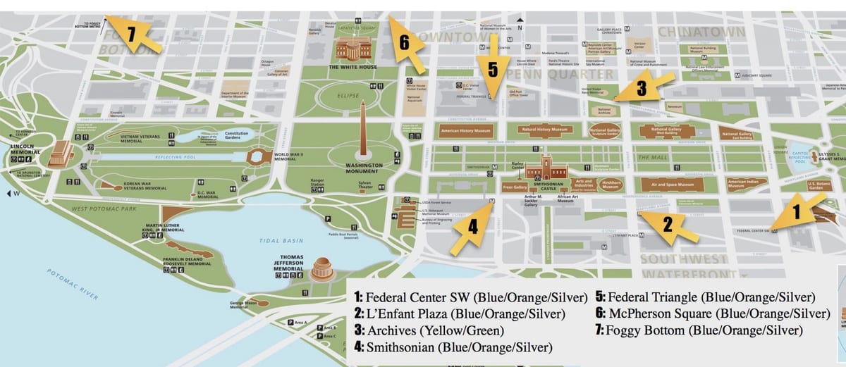 national mall, walking mapa