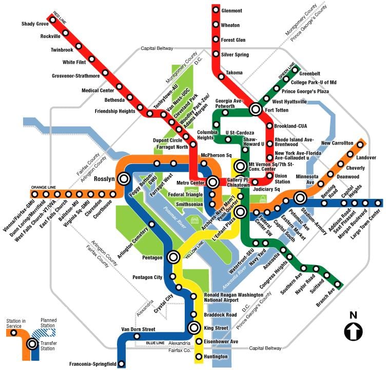 dc estação de trem mapa