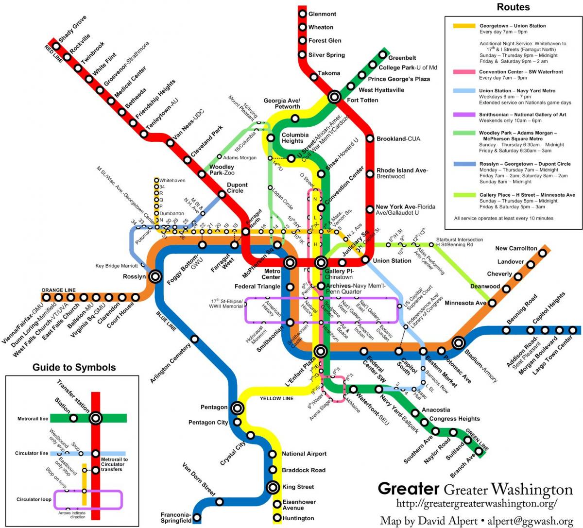 metro de washington mapa de ônibus