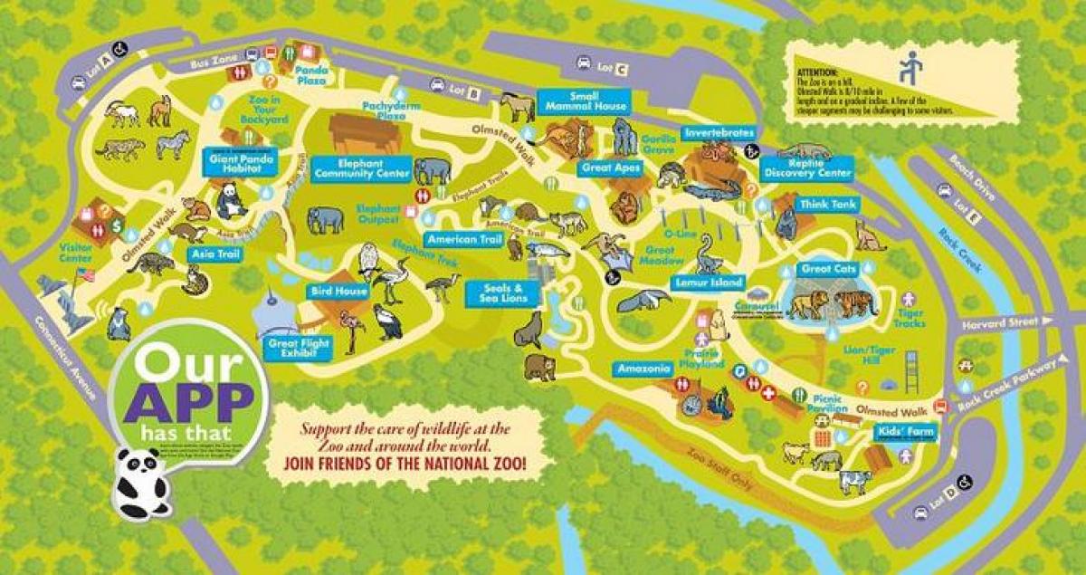 zoológico nacional de washington dc mapa