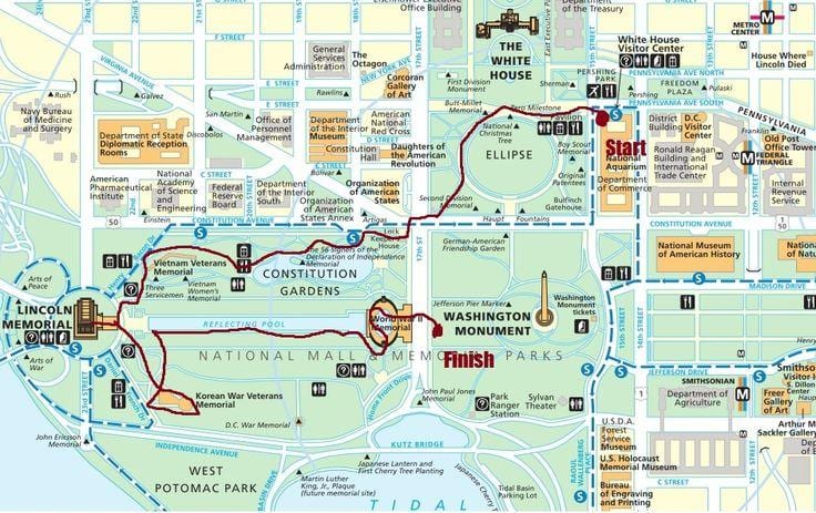 dc passeio a pé mapa