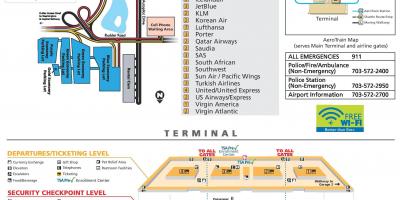 Aeroporto internacional Washington dulles mapa