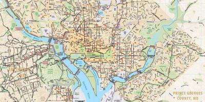 Washington dc mapa da bicicleta