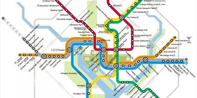 Washington dc mapa do metrô linha prata