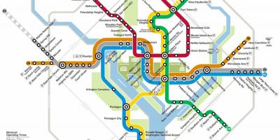 Washington dc mapa do sistema de metrô