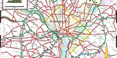 Washington dc mapa do metropolitano de rua de sobreposição
