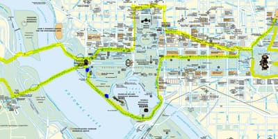 Mapa da dc monumentos à noite