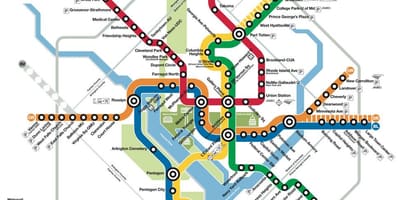 Washington dc pública de trânsito mapa