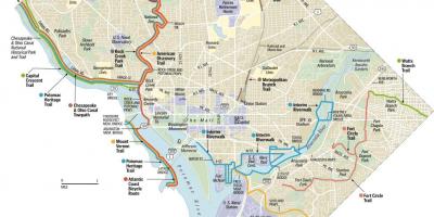 Washington dc, trilhas de bicicleta mapa