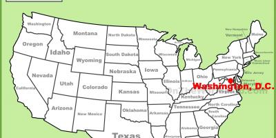Washington dc localizado mapa dos estados unidos
