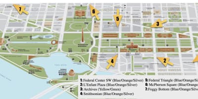 National mall, walking mapa