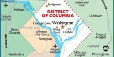 Washington dc e o estado de washington mapa