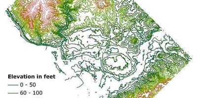 Dc mapa de elevação